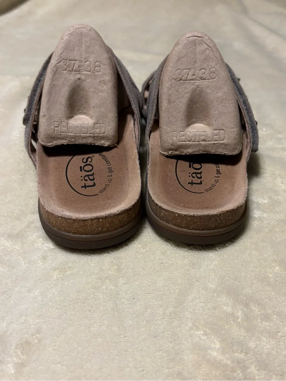 Taos Footwear Taupe Strappy Comfort Sandals